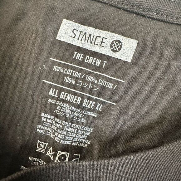 NWOT STANCE Unisex Black Short Sleeve Graphic Logo Crew Neck Tee Shirt- Size XL - Picture 4 of 7